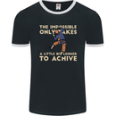 Rock Climbing the Impossible Funny Climber Mens Ringer T-Shirt FotL Black/White