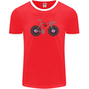 Cycling Music Cyclist Funny Bicycle Bike Mens Ringer T-Shirt FotL Red/White