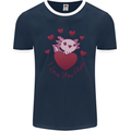 I Love You Alotl Valentines Day Axoloti Mens Ringer T-Shirt FotL Navy Blue/White