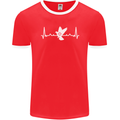 Pigeon Hunting Heart Beat Hunter ECG Mens Ringer T-Shirt FotL Red/White