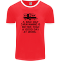 A Bad Day Caravanning Caravan Funny Mens Ringer T-Shirt FotL Red/White