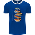 Our Orange Planet Earth One Glass Only Mens Ringer T-Shirt FotL Royal Blue/White