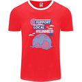 Climate Change Support Your Local Planet Mens Ringer T-Shirt Red/White