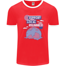Climate Change Support Your Local Planet Mens Ringer T-Shirt Red/White