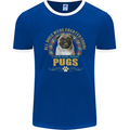 A Pug Dog Mens Ringer T-Shirt FotL Royal Blue/White