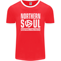 Northern Soul Vinyl 33rpm Record Insert Mens Ringer T-Shirt FotL Red/White