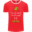 I'm Not Short I'm Elf Sized Funny Christmas Mens Ringer T-Shirt FotL Red/White