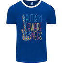 Autism Awareness Guitar Guitarist Mens Ringer T-Shirt FotL Royal Blue/White