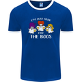 Halloween I'm Just Here For the Boos Mens Ringer T-Shirt FotL Royal Blue/White