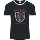 Rock Garage the Place for Rock Guitar Mens Ringer T-Shirt FotL Black/White