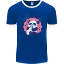 Indepandant Funny Independant Panda Bear Mens White Ringer T-Shirt Royal Blue/White
