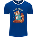 Red Panda Bear I Love Winter Mens Ringer T-Shirt FotL Royal Blue/White