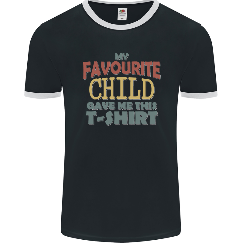 My Favourite Child Gave Me This Fathers Day Mens Ringer T-Shirt FotL Black/White