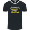 Chemistry Alcohol Is a Solution Funny Mens Ringer T-Shirt FotL Black/White