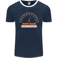 70th Birthday 70 Year Old Ageometer Funny Mens Ringer T-Shirt FotL Navy Blue/White