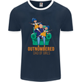 Outnumbered Dad Girls Fathers Day Daughters Mens Ringer T-Shirt FotL Navy Blue/White