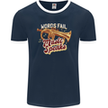 Flugelhorn Music Speaks Where Words Fail Mens Ringer T-Shirt FotL Navy Blue/White