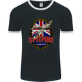 Supermarine Spitfire Flying Legend Mens Ringer T-Shirt FotL Black/White