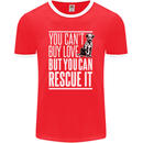You Can't Buy Love Funny Resue Dog Puppy Mens Ringer T-Shirt FotL Red/White