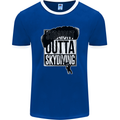 Straight Outta Skydiving Funny Freefall Mens Ringer T-Shirt FotL Royal Blue/White