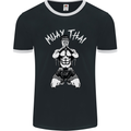 Muay Thai Fighter Mixed Martial Arts MMA Mens Ringer T-Shirt FotL Black/White