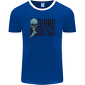 SHHH This Is My Movie T-Shirt Skull Horror Mens Ringer T-Shirt FotL Royal Blue/White