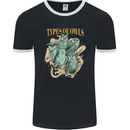Owls Species Mens Ringer T-Shirt FotL Black/White