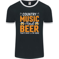 Country Music and Beer Thats Why Im Here Mens Ringer T-Shirt FotL Black/White