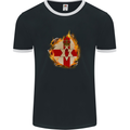 The N.Ireland Flag Fire Effect Mens Ringer T-Shirt FotL Black/White