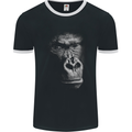 Large 3D Gorilla Face Ecology Mens Ringer T-Shirt FotL Black/White