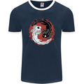 Yin Yang Axoloti Mens Ringer T-Shirt FotL Navy Blue/White