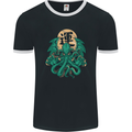 Cthulhu Monster Kraken Mens Ringer T-Shirt FotL Black/White