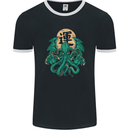 Cthulhu Monster Kraken Mens Ringer T-Shirt FotL Black/White