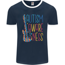 Autism Awareness Guitar Guitarist Mens Ringer T-Shirt FotL Navy Blue/White