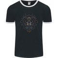 Ram Skull With Respirator Mens Ringer T-Shirt FotL Black/White