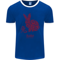 Chinese Zodiac Shengxiao Year of the Rabbit Mens Ringer T-Shirt FotL Royal Blue/White