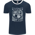 Make Love Not War World Peace Anti Mens Ringer T-Shirt FotL Navy Blue/White
