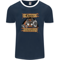 RPG Role Playing Games Cleric Dragons Mens Ringer T-Shirt FotL Navy Blue/White