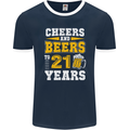 21st Birthday 21 Year Old Funny Alcohol Mens Ringer T-Shirt FotL Navy Blue/White