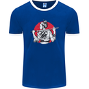 Samurai Tattoo Girl MMA Kenjutsu Kendo Iaido Mens Ringer T-Shirt FotL Royal Blue/White