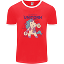 Anatomy of a Unicorn Funny Fantasy Mens White Ringer T-Shirt Red/White