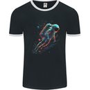 An Astronaut in Outer Space Man Mens Ringer T-Shirt FotL Black/White