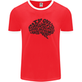 Common Sense Funny Sarcasm Brain Slogan Mens White Ringer T-Shirt Red/White