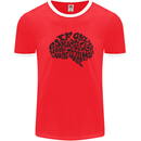Common Sense Funny Sarcasm Brain Slogan Mens White Ringer T-Shirt Red/White