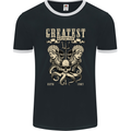 Trident Skull Scuba Diving Octopus Cthulhu Mens Ringer T-Shirt FotL Black/White