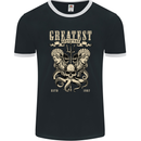 Trident Skull Scuba Diving Octopus Cthulhu Mens Ringer T-Shirt FotL Black/White