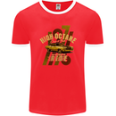 High Octane Ride 1971 Muscle Car Mens Ringer T-Shirt FotL Red/White