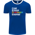 Photography Eat Sleep Photographer Funny Mens Ringer T-Shirt FotL Royal Blue/White