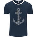 Sailing Anchor Sailor Boat Captain Ship Mens Ringer T-Shirt FotL Navy Blue/White