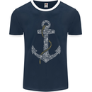 Sailing Anchor Sailor Boat Captain Ship Mens Ringer T-Shirt FotL Navy Blue/White